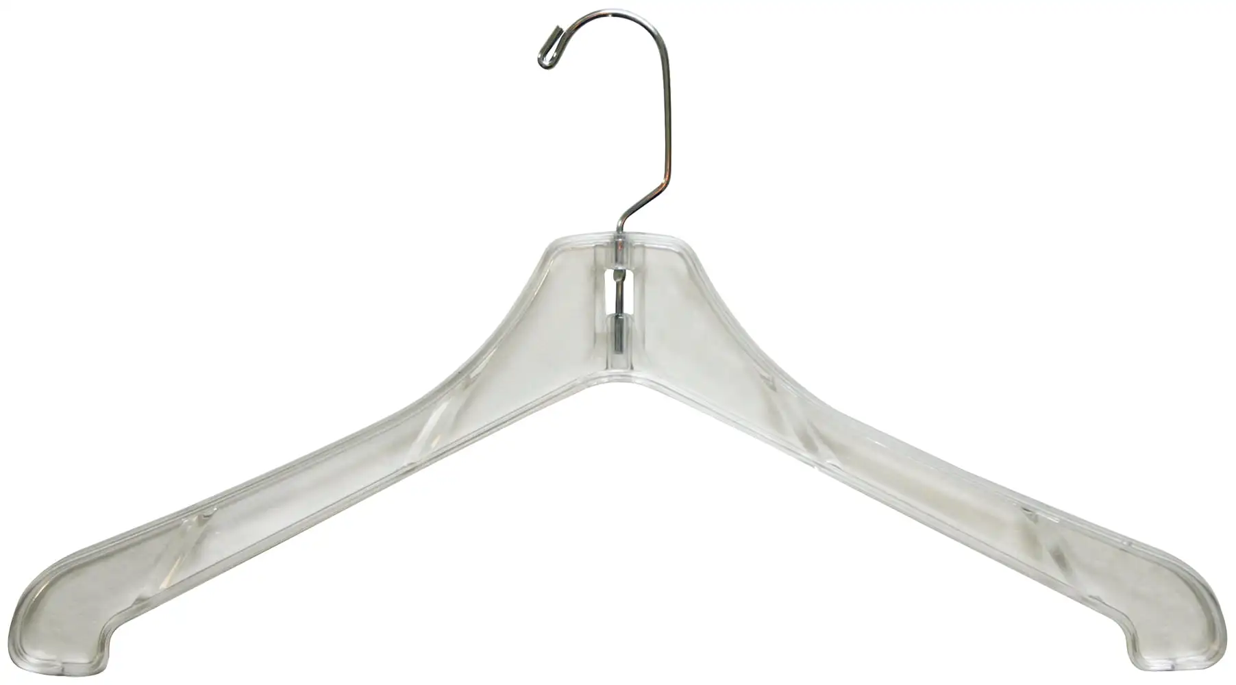 

International Hanger Heavy Duty Clear Plastic Coat Hanger, 1/2 Inch Thick Top Hanger, 50 Pack