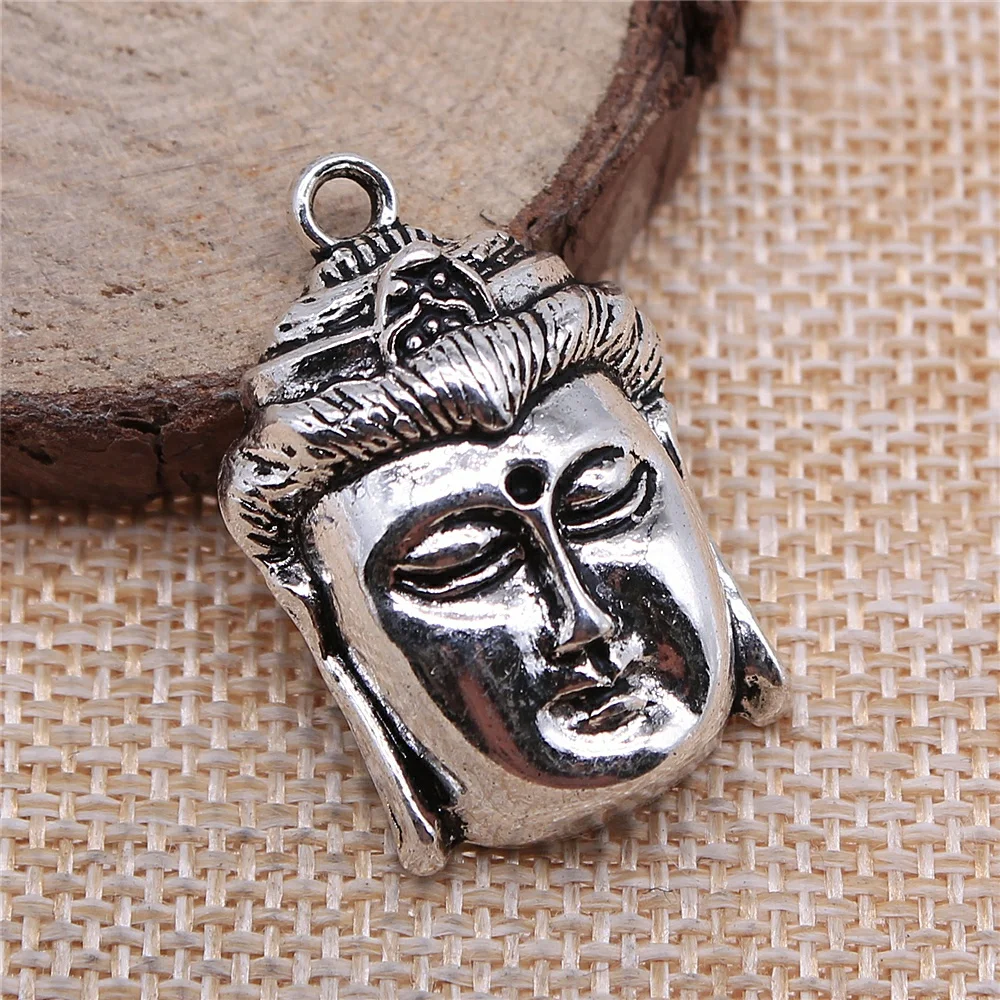 8pcs 32x22mm Buddha Pendants For Jewelry Making Buddhist Pendants Buddha Head Charm For Jewelry Making