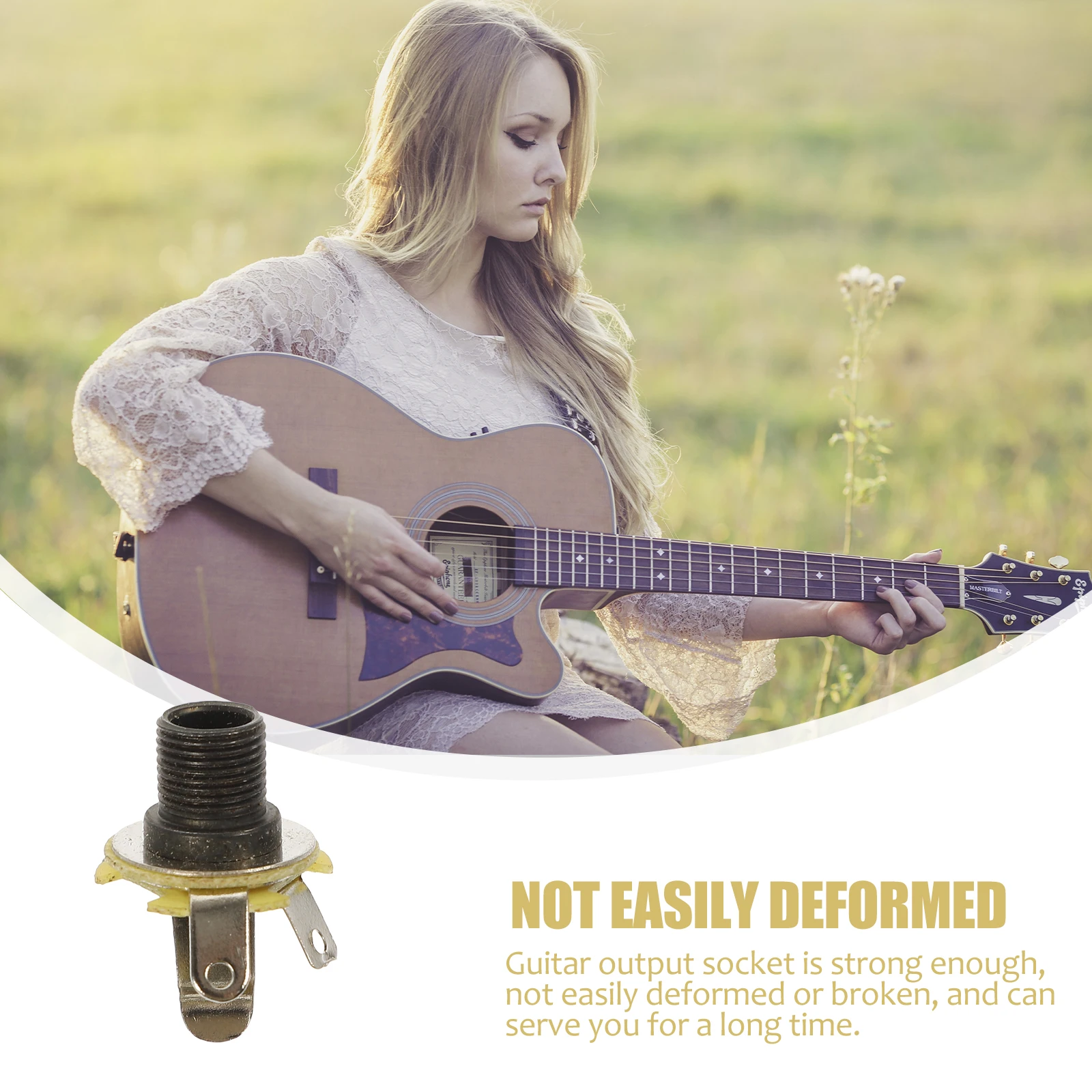 

2 Pcs Electric Guitar Jack Output and Bass Socket Replacement Paint Gun Plate Metal Input Stereo Plug Accessories