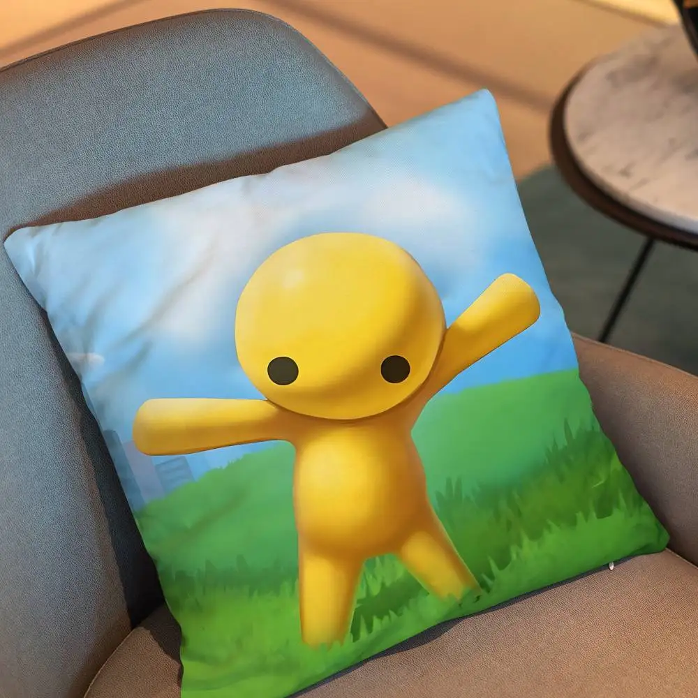 Yellow Wobbly Player Wobbly Life Pillow Case Square Double-Sided Printing Short Plush Sofa Cushion Cover Bedroom Bedside Pillow