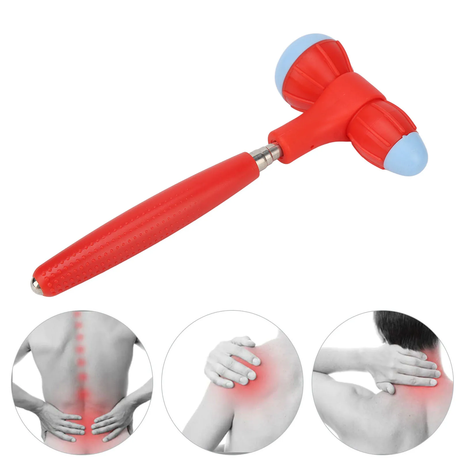 Manual Massage Hammer Comfortable Massager Tool Hammer Strong Percussive Force Retractable Bendable for Waist for Shoulders