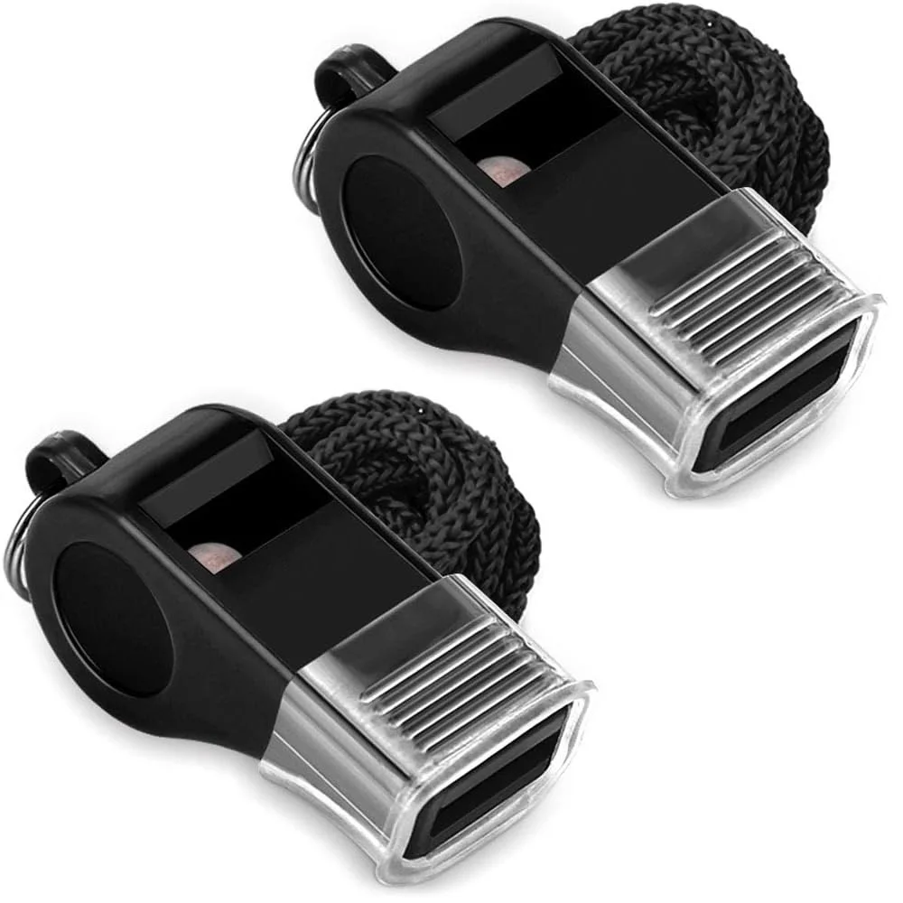 1000Pcs Plastic Sports Whistles with Lanyard, Loud Crisp Sound Whistle Ideal for Coaches, Referees, and Officials