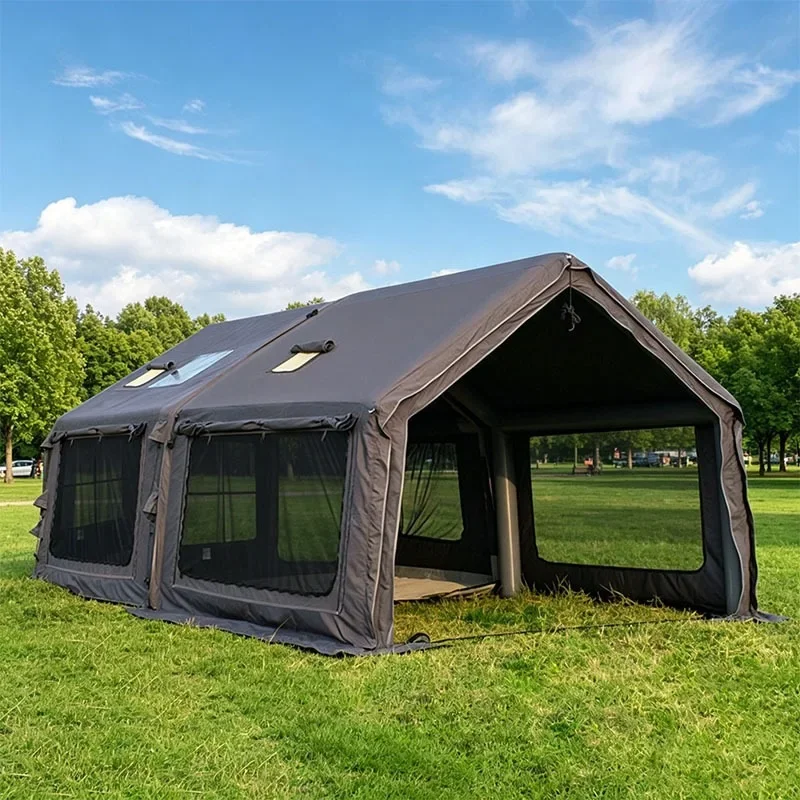 8 + 8 flat inflatable ridge tent, outdoor shading and sun protection camp camping tent