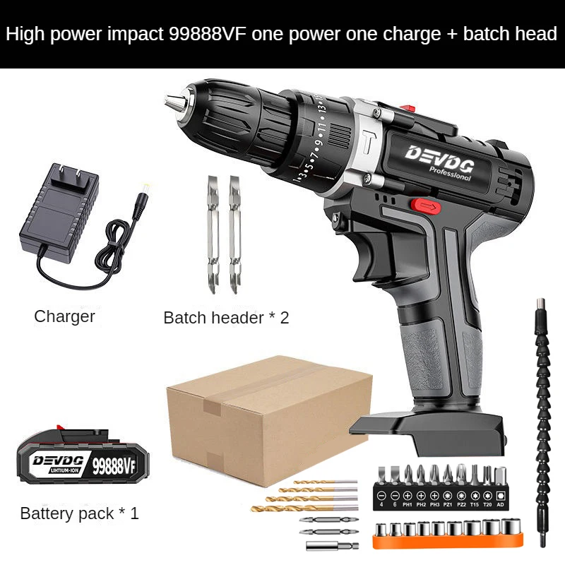 12V/16.8V cordless impact drill 650W high-power electric drill lithium battery 150N.m electric screwdriver power tool