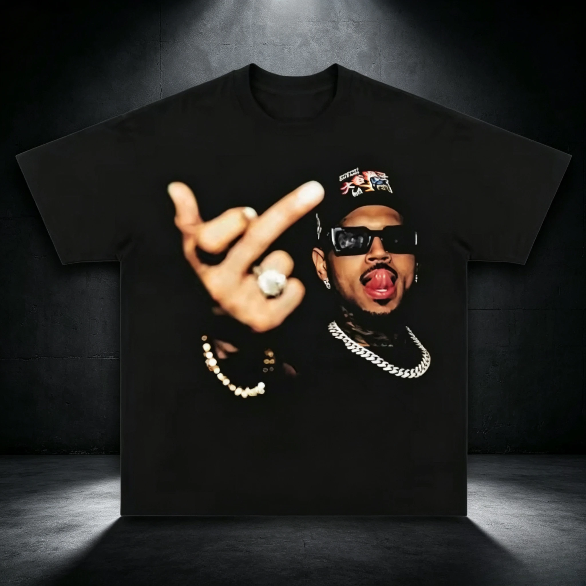 CHRIS BROWN Graphic Big Face T Shirt Women Men Oversized Y2K Streetwear Harajuku Casual Loose Female Male Clothes 2026 Summer