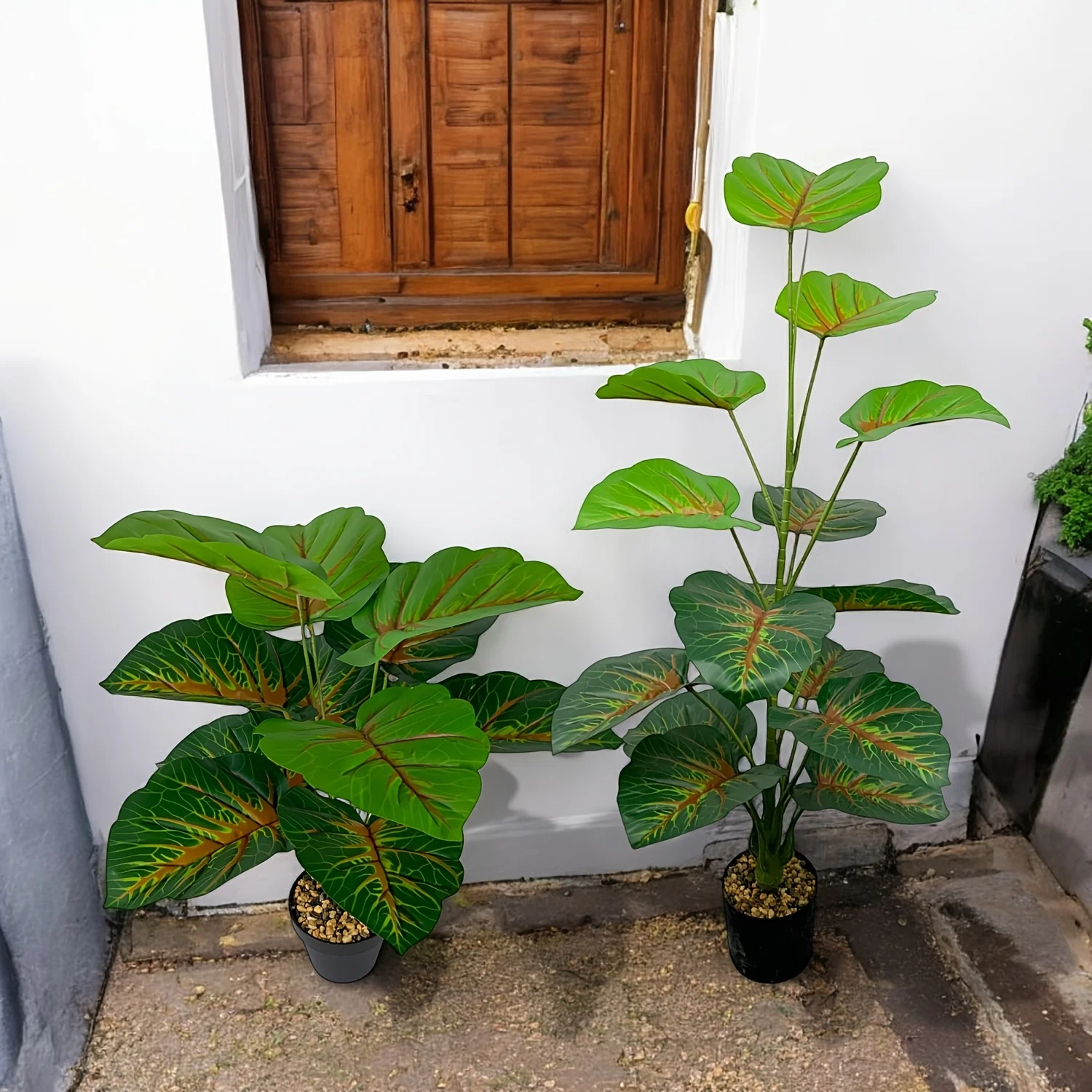1Pcs artificial green plant red root and leaf home decoratio