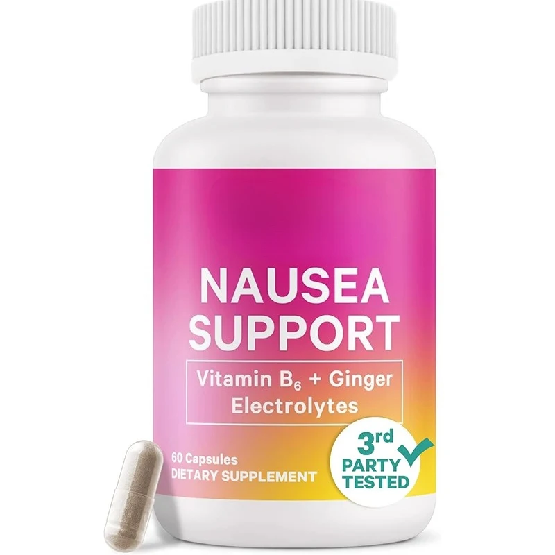 

Vitamin B6, Ginger, Electrolyte Capsules - Natural Digestive Support with Mint, Potassium, and Magnesium -60 capsules