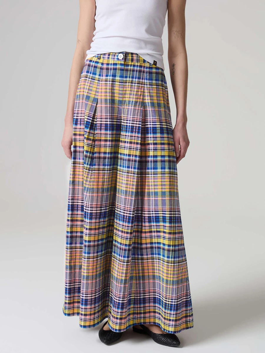 High Waist Wide Leg Plaid Trousers for Women New Pleated Designs Long Pants Colorful Vintage Checked Fashion 2026 Comfortable
