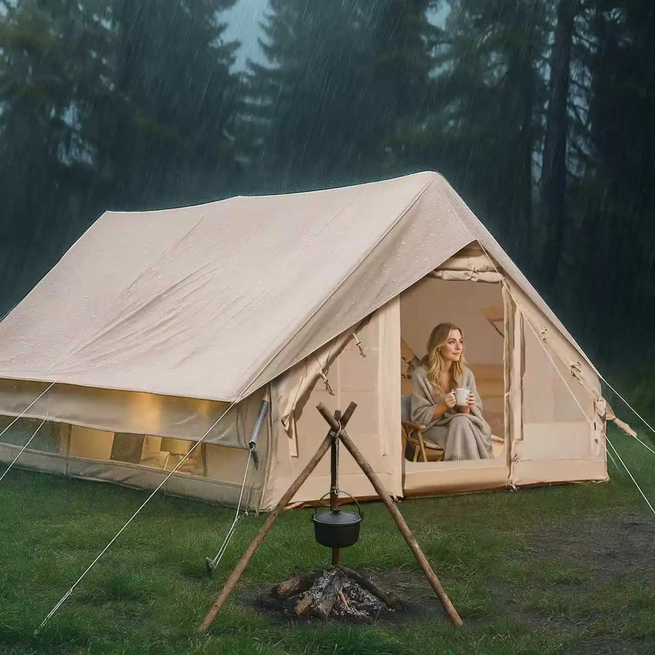 Hunting Inflatable Tent American Camper Tent Prices Tent Inflable for Camping Rain Poncho Model