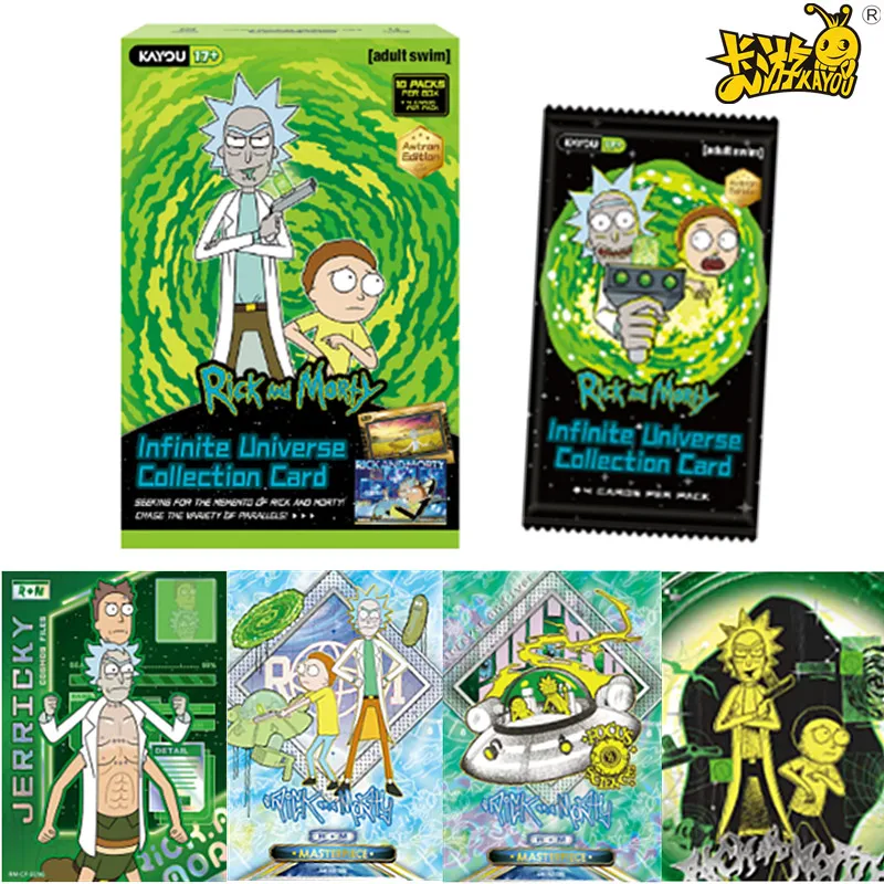 KAYOU Rick and Morty Infinite universe travel exploration collection card Starry Sky Double layer thick card booster toy gift