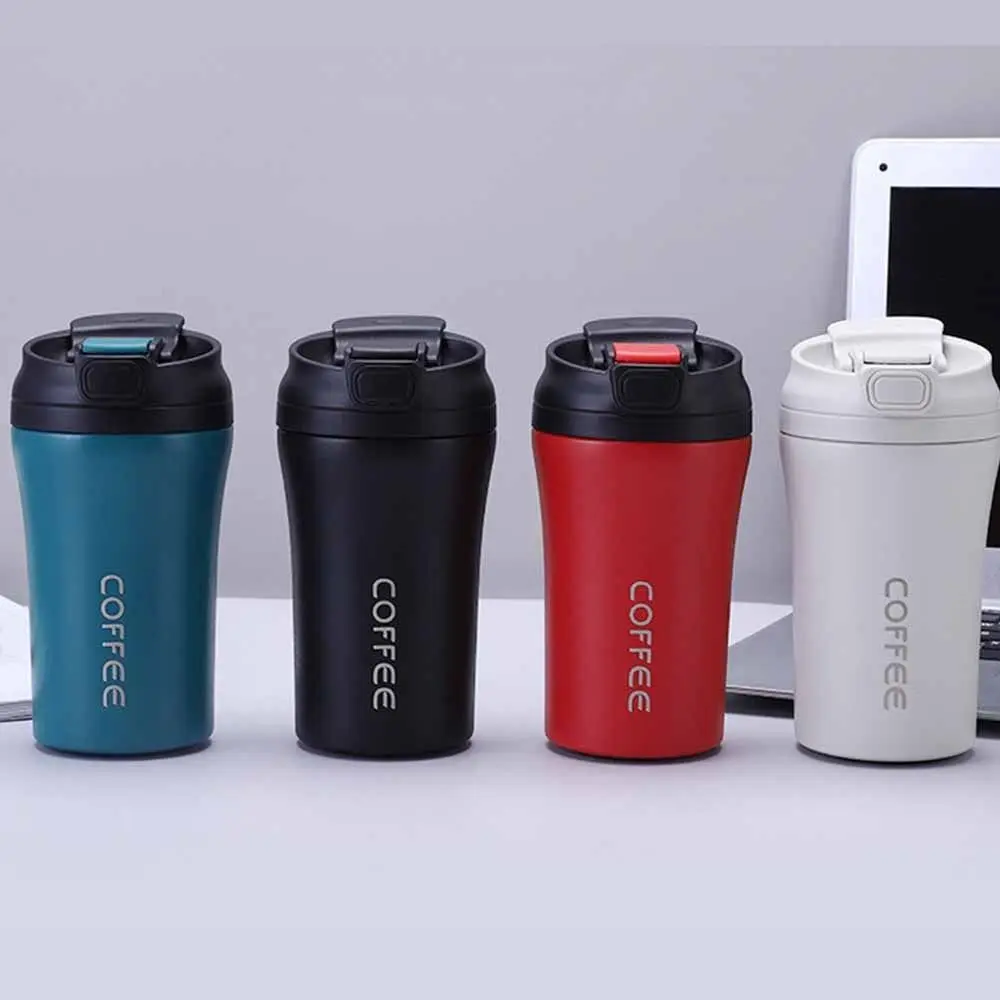 

Creative 420ml Capacity Coffee Cup Leak Proof Flip Lid Vacuum Tumbler Heat-resistant Bouncing Water Bottle Office