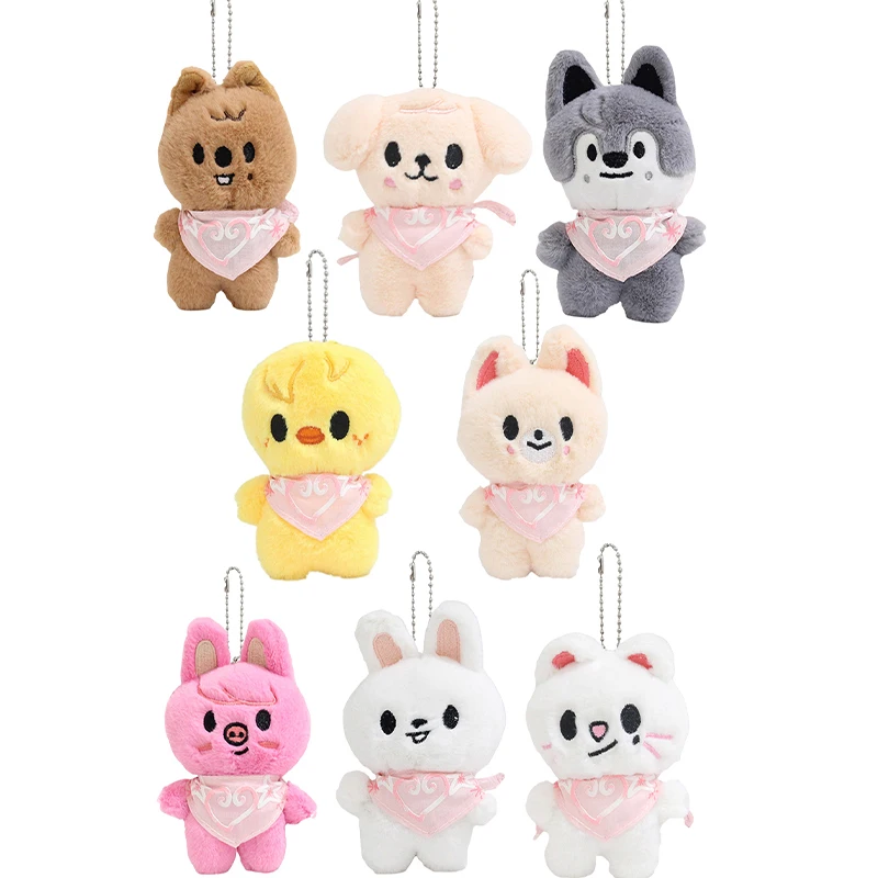 

SKZOO Stray KidsFM Еженедельный брелок в том же стиле, сумка, подвеска, милый шарф, кукла, детский праздничный подарок, маленькая кукла