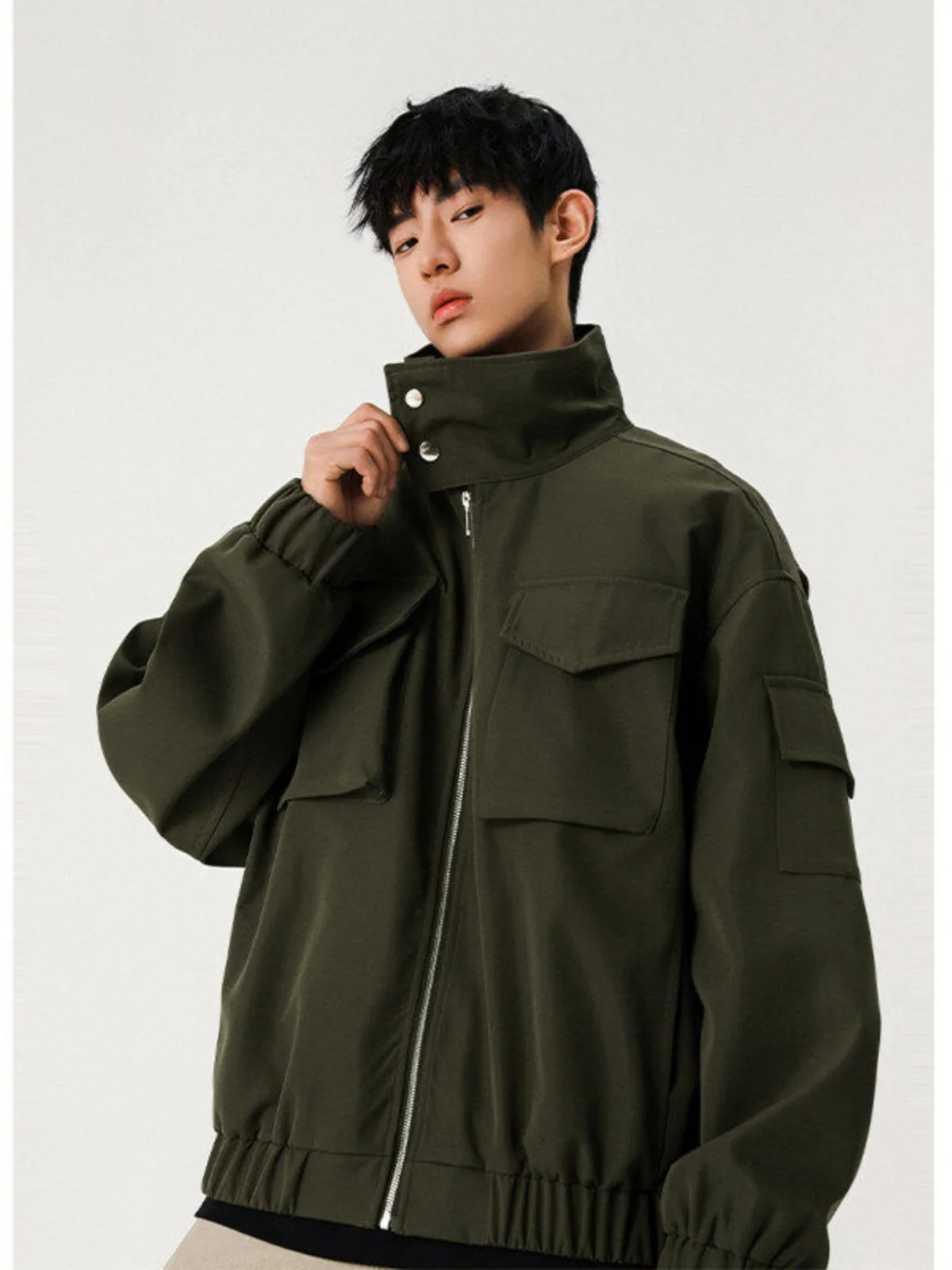 

Cleanfit Casual Versatile Men's Jaet 2025 Spring Autumn American High Street Sle Faionable Collared Outerwear