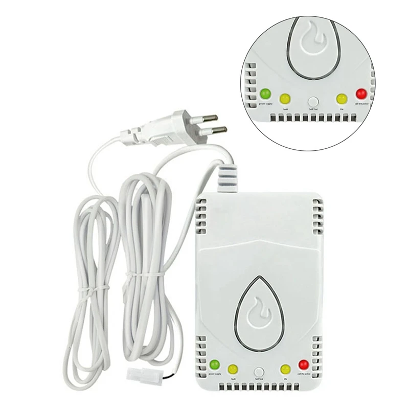 Natural Gas Detector Combustible Alarm 70Db Alarm For Methane Propane Lng Ideal For Home And Kitchen Safety EU Plug