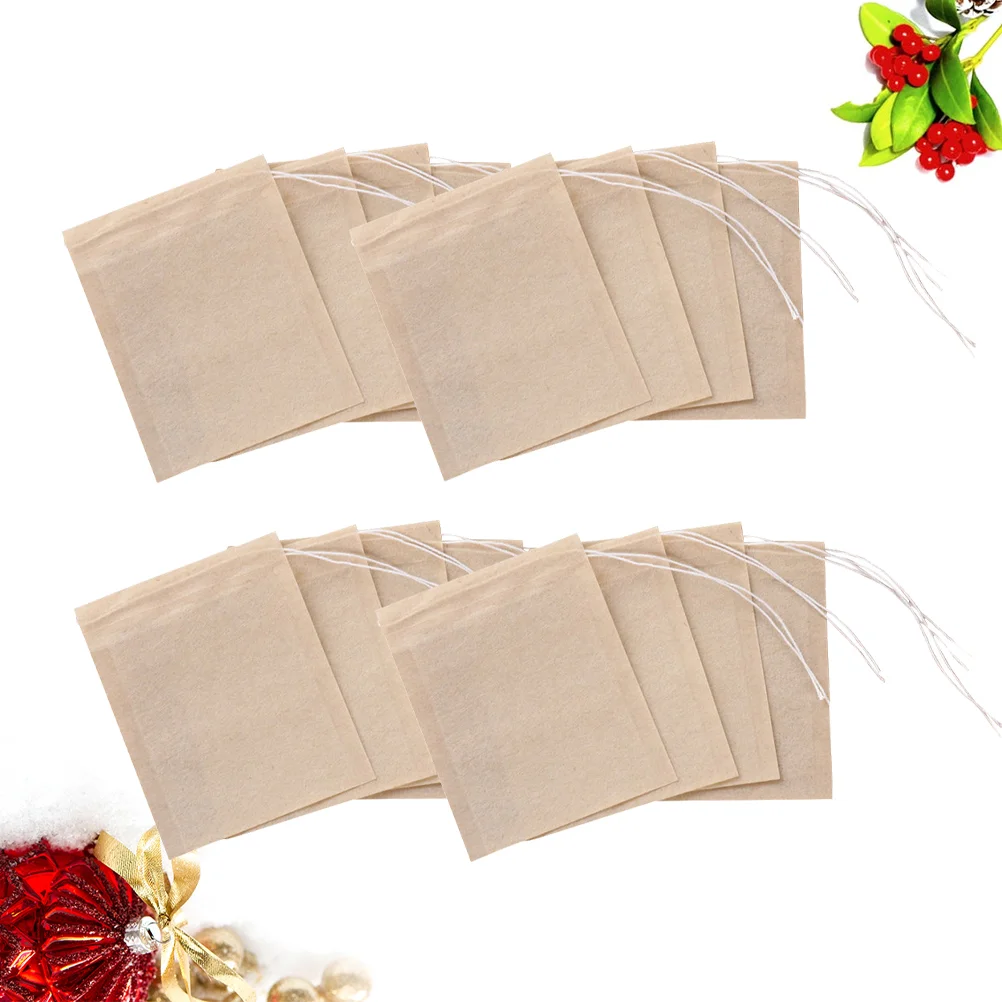 300PCS Drawstring Tea Bag Empty Tea Pouch Filter Paper Bags for Loose Leaf Tea Powder Spice - 5x7cm empty tea bags