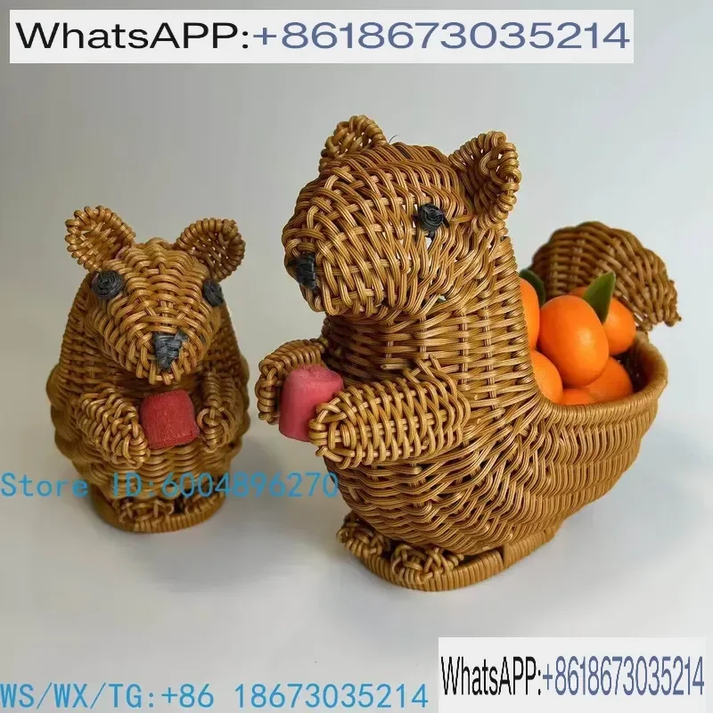 1pcs Hand Woven Creative Animal Shaped Storage Basket Decorative Shelf Organizer Home Decor Ornament for Living Room Bedroom