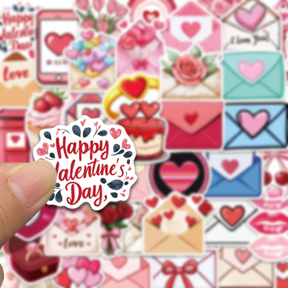 50pcs colorful love envelope graffiti stickers, decorate thermos cups, diaries, computers, skateboards, waterproof stickers