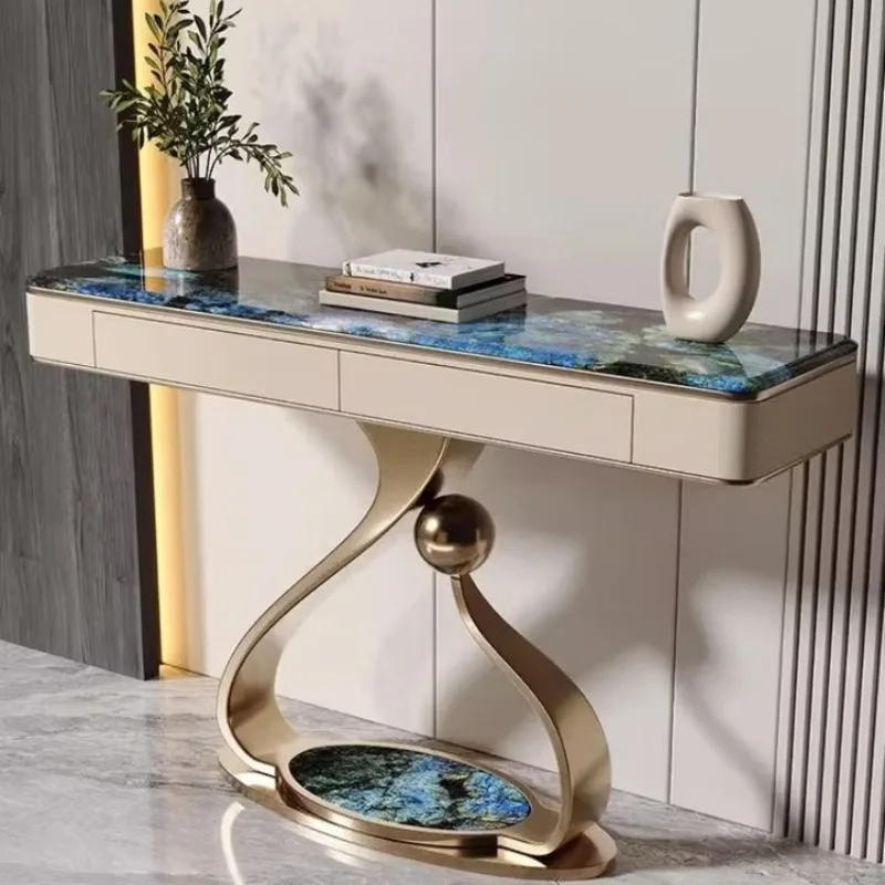 

Итальянский шкаф для прихожей из мрамора класса люкс, пристенный шкаф для прихожей, стеллаж из нержавеющей стали, тумба-консоль, приставной столик для прихожей.