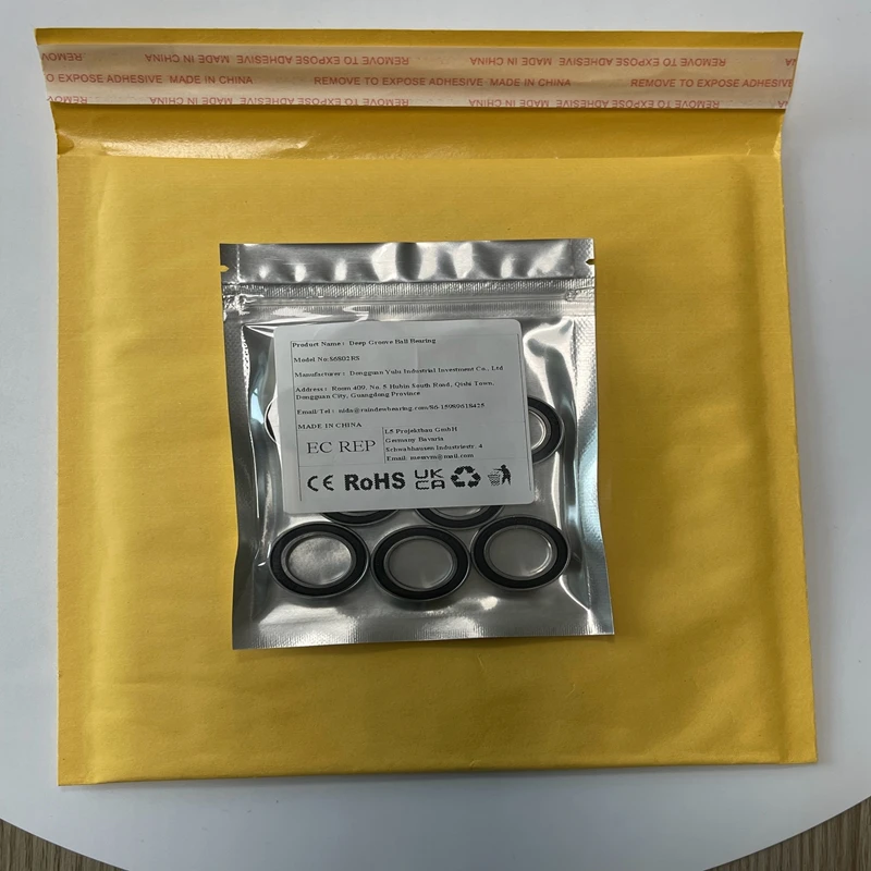 1pcs S6802-2RS 15x24x5 mm 440C Stainless Steel Thin Wall Deep Groove Ball Bearing S6802RS S61802-2RS ABEC-7