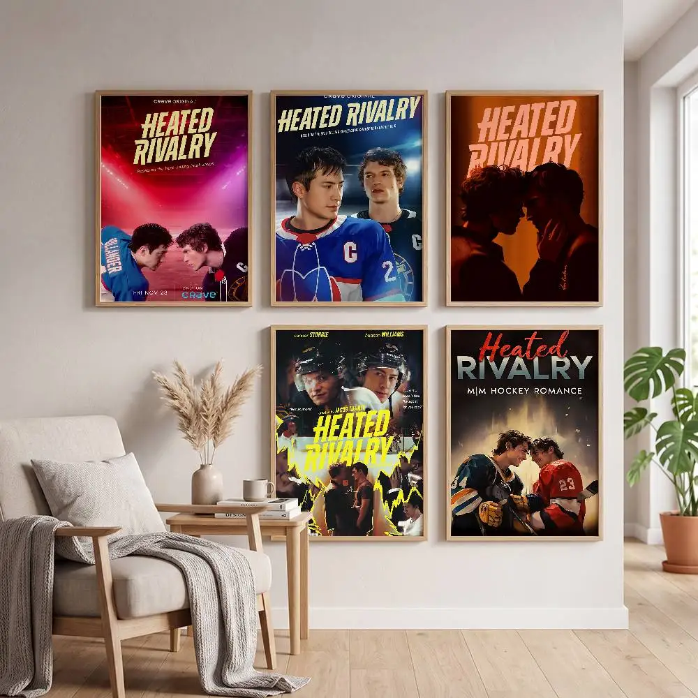 Popular TV Heated Rivalry Anime Poster Self-adhesive Art Waterproof Paper Sticker Coffee House Bar Room Wall Decor