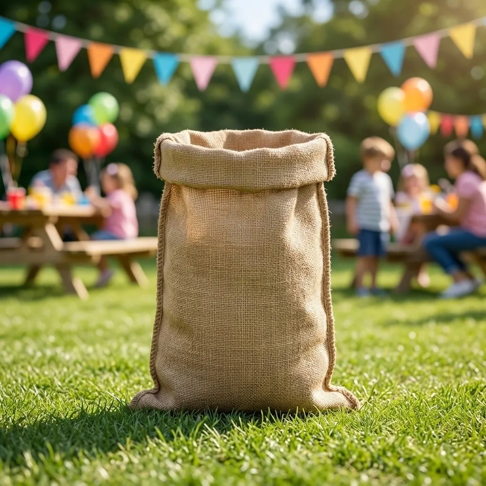 2 Pcs Burlap Sacks for Plants 60 x 100 CM Breathable Sackcloth Bags for Potato Storage and For outdoor Lawn Use