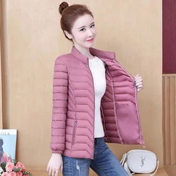 Mulheres parkas jaqueta de inverno para baixo jaqueta de algodão quente 2024 novo coreano casual leve cor sólida parka feminino casaco de neve outwear