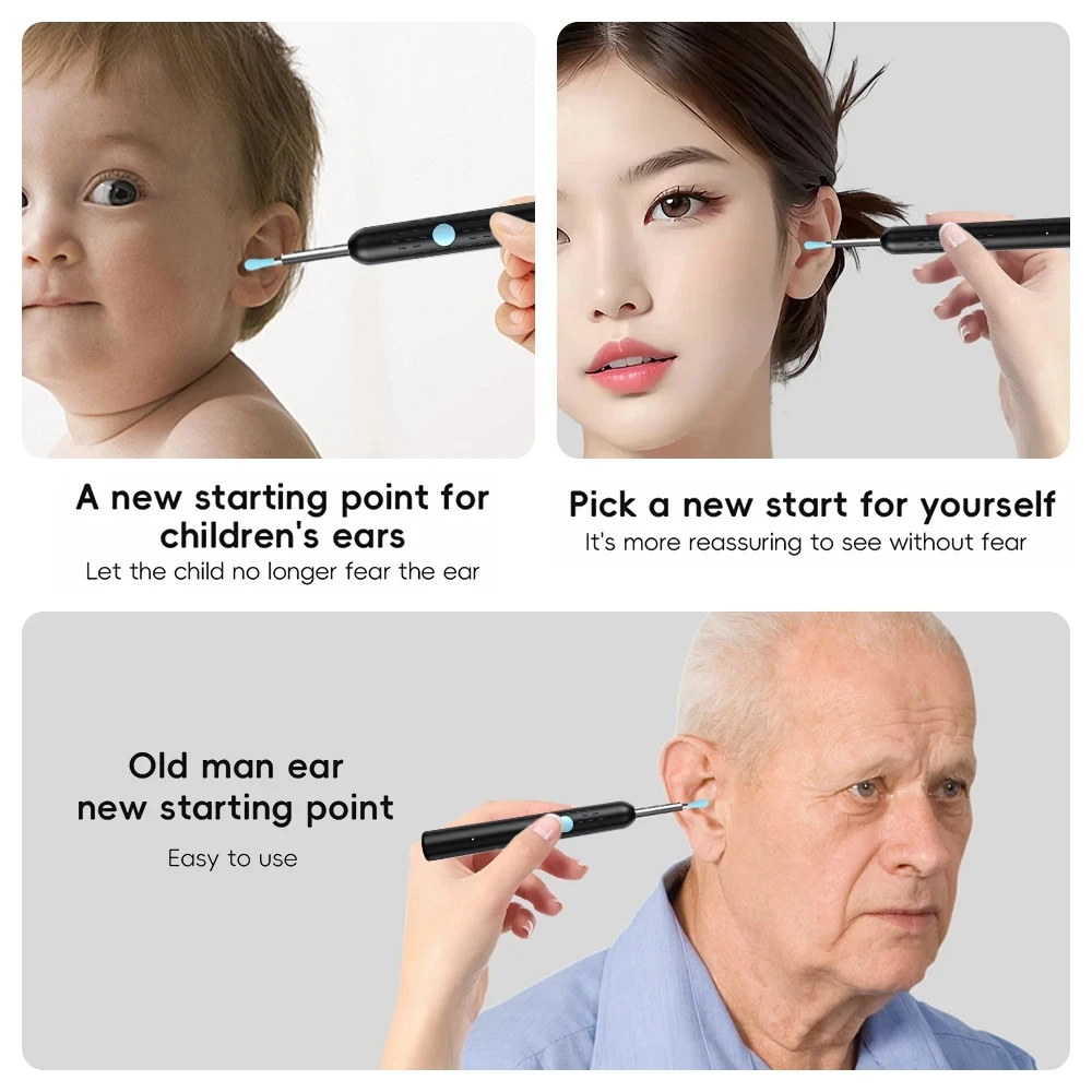 HD Visual Ear Endoscope WIFI Otoscope Ear Wax Cleaning Inspection Camera Tools for Android iOS