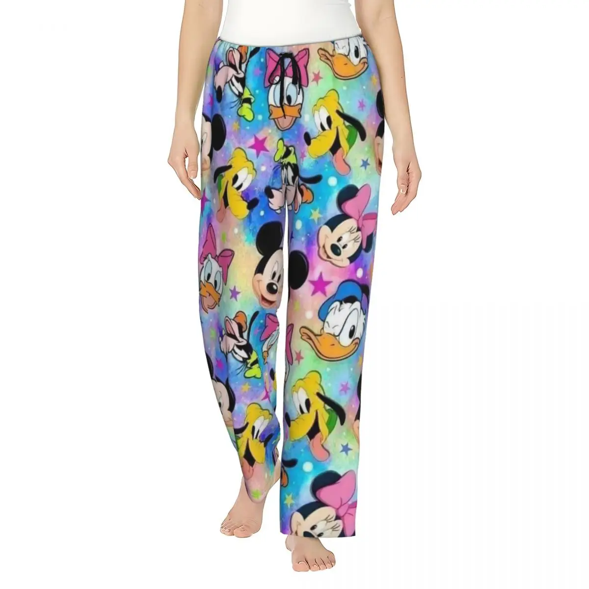 

Custom Cartoon Animation Minnie Mickey Mouse Pajama Pants Sleepwear Women's Elastic Waistband Sleep Lounge Bottoms with Pockets