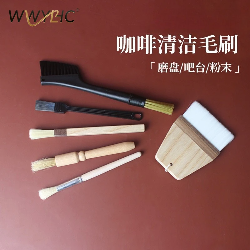 Suitable for Non-shedding Grinder Cleaning Brush Electric Coffee Powder  Bar Sweeping Double-ended Plastic Bristle