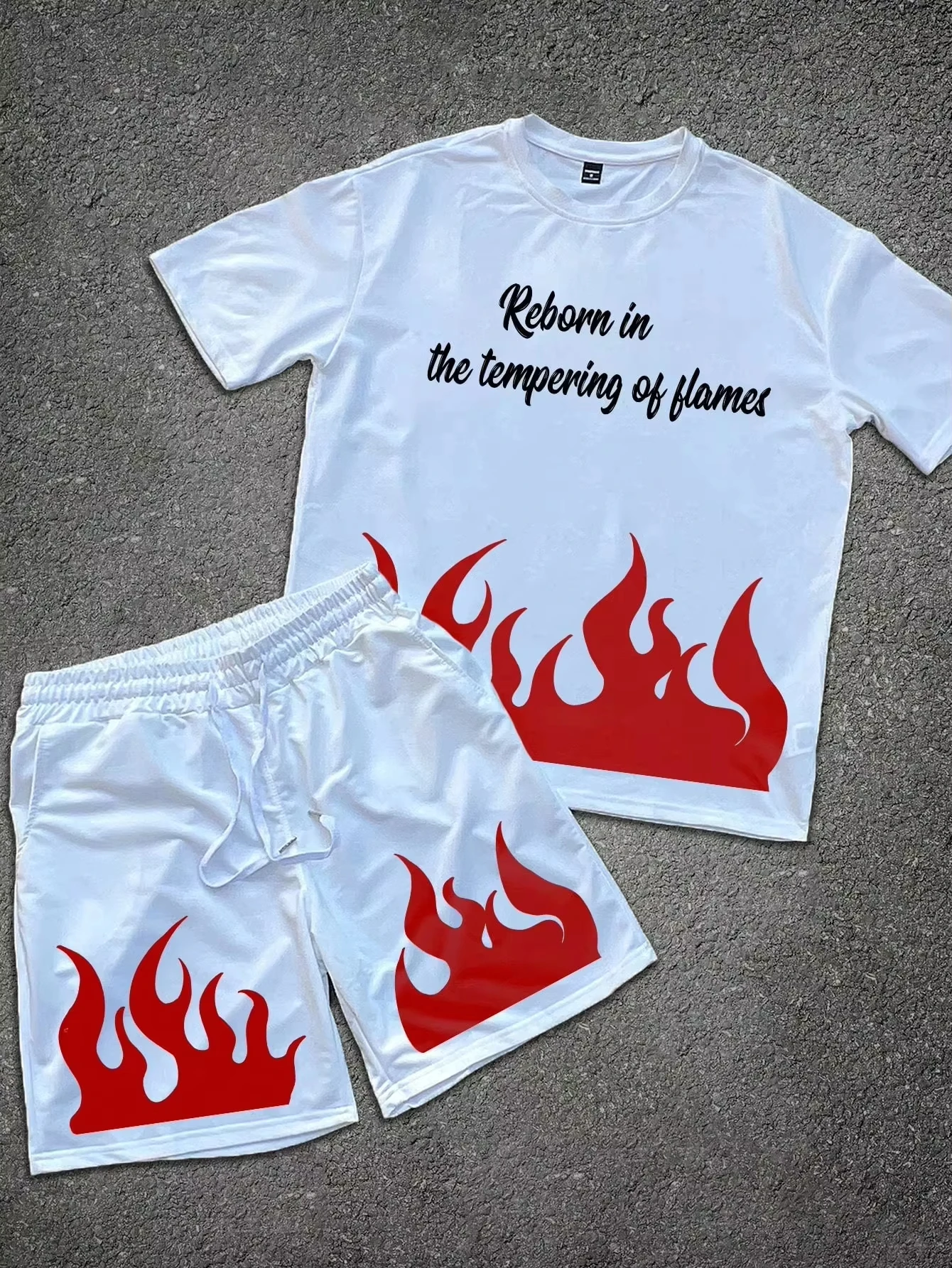 

New Men's Summer Two-Piece Set Men's T-Shirt Top Shorts Set Men's Round Neck 3D T-Shirt Loose Casual