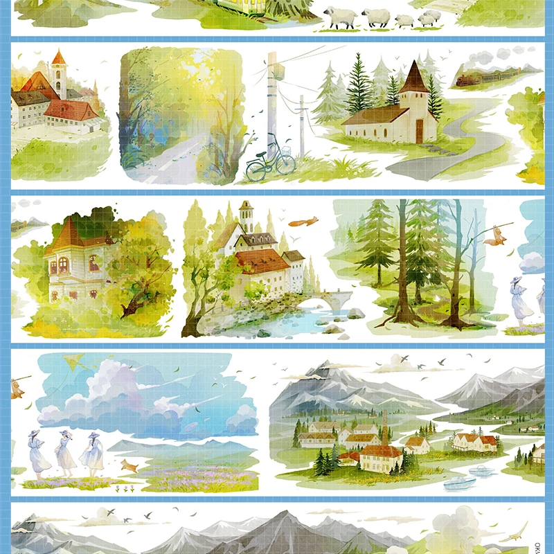 

Наклейка Journal Washi Pet Tape, Wind of The Wilderness, Town Oktape