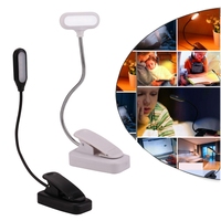 LED Eye Protection Book Night Light Adjustable Mini Clip-On Study Desk Lamp Battery Powered Flexible for Travel Bedroom Reading