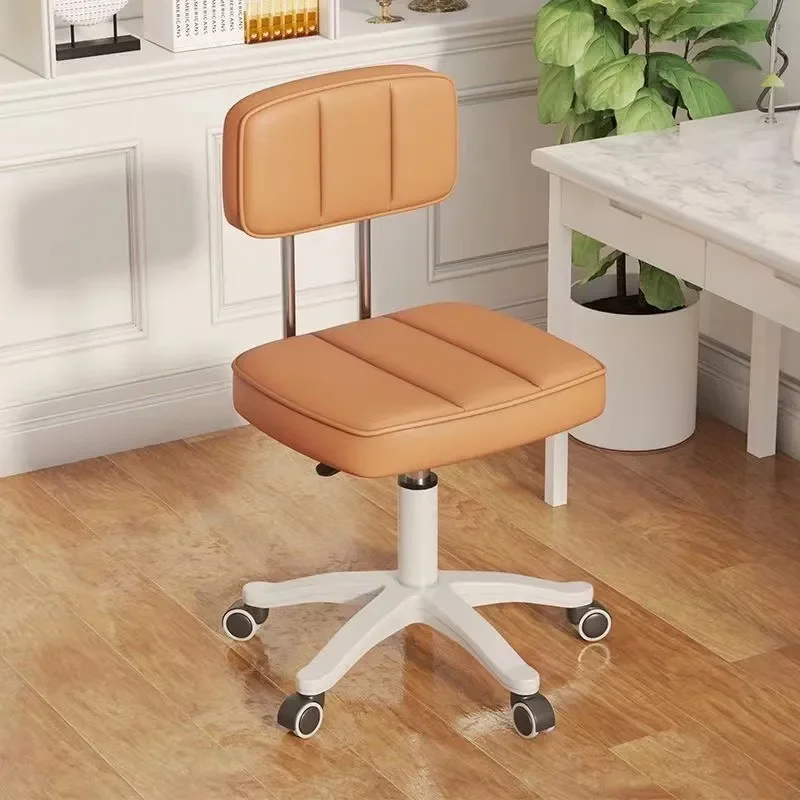 Beauty Salon Stool Manicure Hairdressing Chair Round Rolling Lift Swivel Seat with Backrest for Home and Professional Use