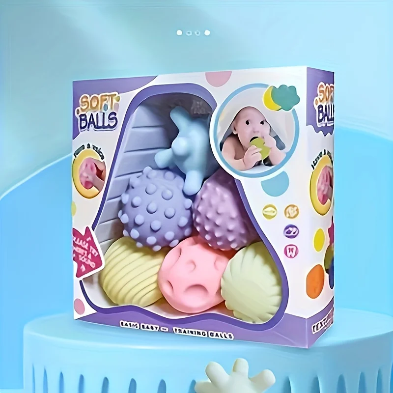 

Baby Toys Sensory Balls For Children Textured Hand Touch Ball Soft Massage Ball Infant Rattle Senses Toys