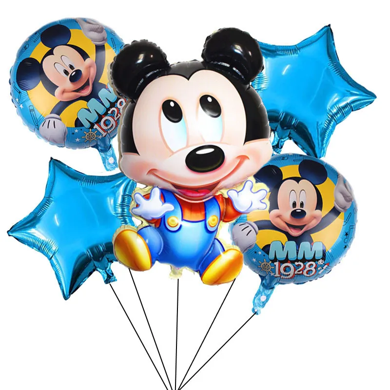 Disney Mickey Mouse themed children\'s birthday party cute version Mickey Minnie aluminum film balloon set