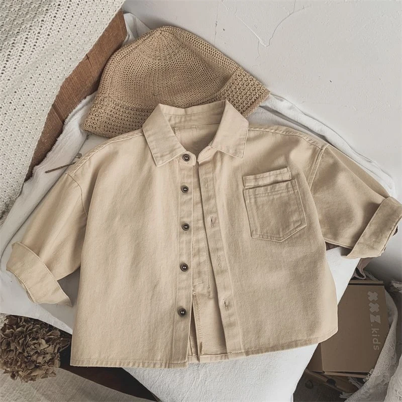 Kids' Vintage Collared Jacket with Bohemian Forest Inspired Boys Spring Autumn Outfit Personalized Kids' Wardrobe Essential