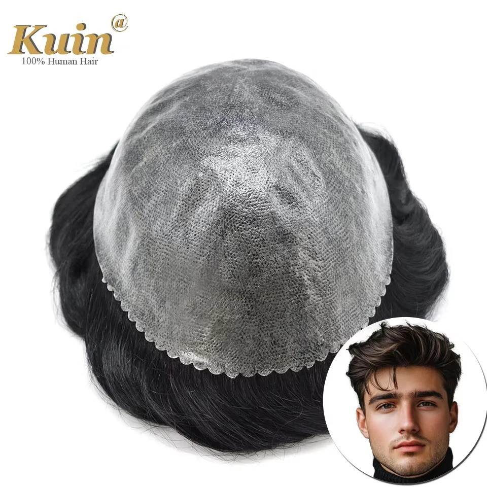 

I Skin Men's Hair Capillary Prosthesis 0.1-0.12mm Indian Human Hair Replacement System Unit Toupee For Men 6x8 7x9 8x10 Male Wig