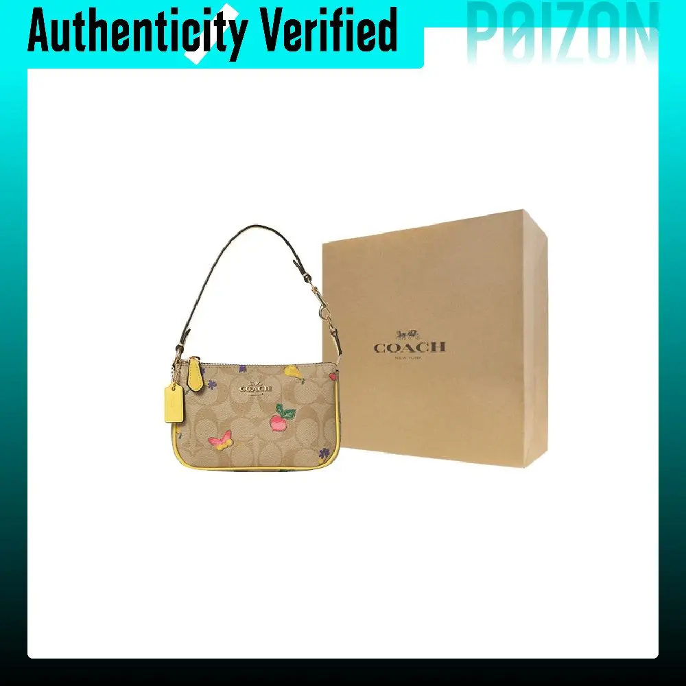 COACH Nolita PVC Pochette, Shoulder Bag Small Women's Bright Khaki & Vintage Yellow C8720-IMTVE