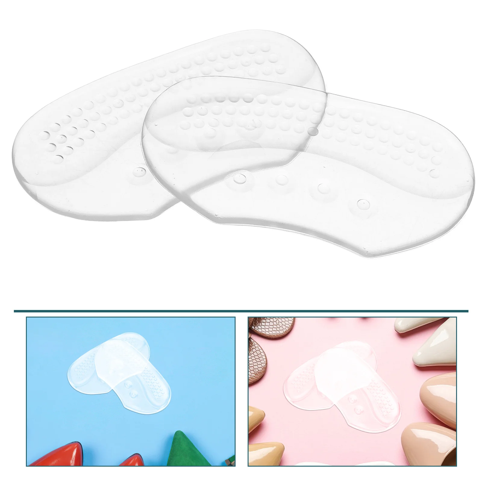 

6Pairs Transparent Silicone Heel Grips Anti-Friction Self-Adhesive Insoles Invisible Heel Protectors for High Heels Flats Casual
