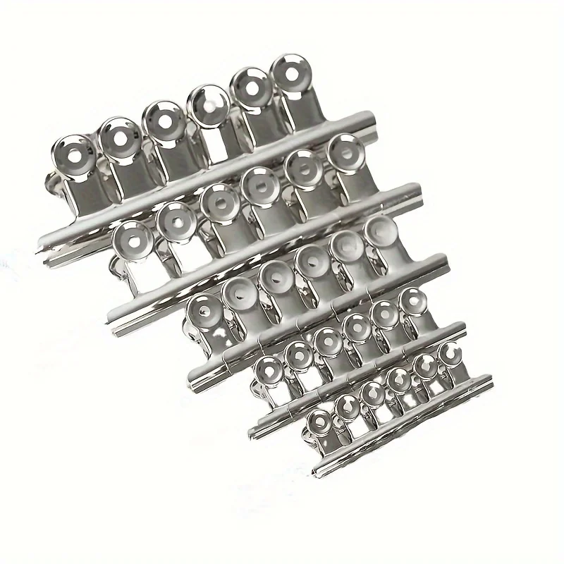 6Pcs 31mm Metal Bulldog Grip Clips Food Bag Sealing Clamp File Ticket Binder Photo Money Organizer Kitchen Office School Supply