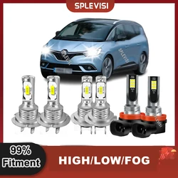 H7 H7 H11 Car LED Bulbs High Beam Low Beam Foglight 6000K White For Renault Grand Scenic mk3 2010-2016 2011 2012 2013 2014 2015