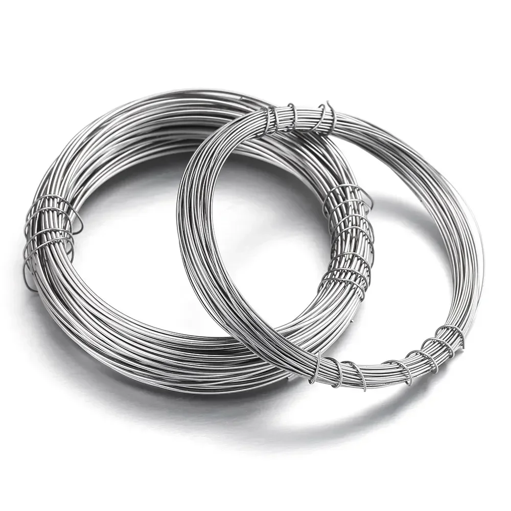 10M Stainless Steel Silver Color Wire Single Wire Beading Wire 0.3/0.4/0.5/0.6/0.8/1mm DIY Jewelry Making Finding Accessoires