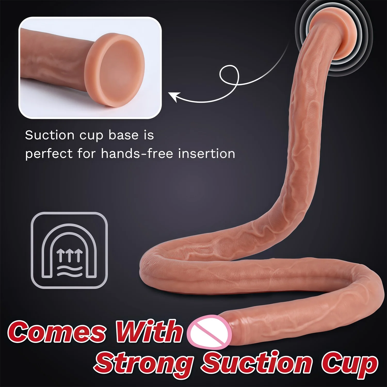 16.73 Inch Flesh Extra Long Dildo Women Realistic Sex Toys Soft Silicone Huge Dildo Strong Suction Cup Large Dildo for Women/Men - view 6