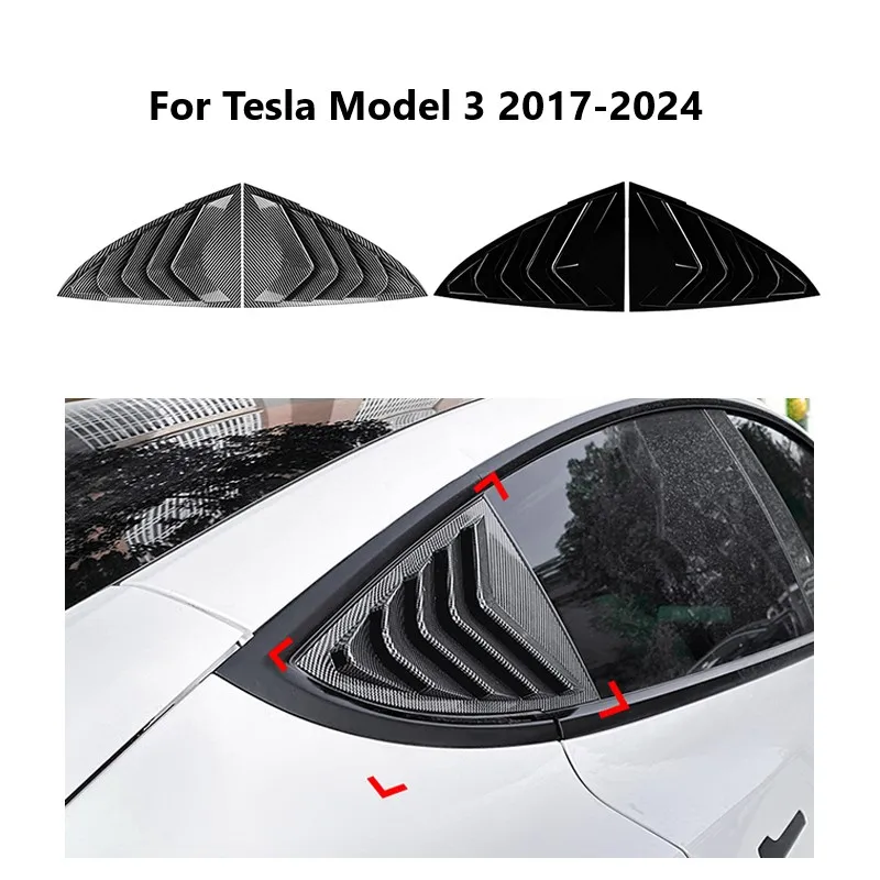 

Car Rear Window Louver For Tesla Model 3 2017-2024 Shutter Triangular Auto Body Kits Aftermarket Part Accessories