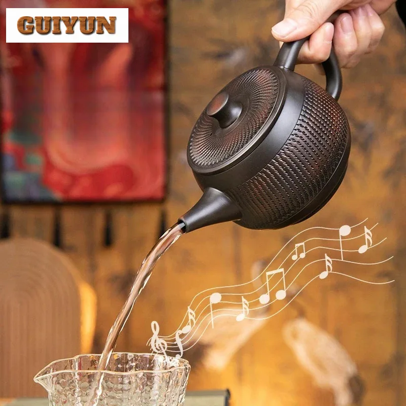 400ml Fengming Jumping Knife Purple Pottery Teapot Handmade Tea Infuser Pot Tea Soaking Kettle With Filter Tea Services Supplies