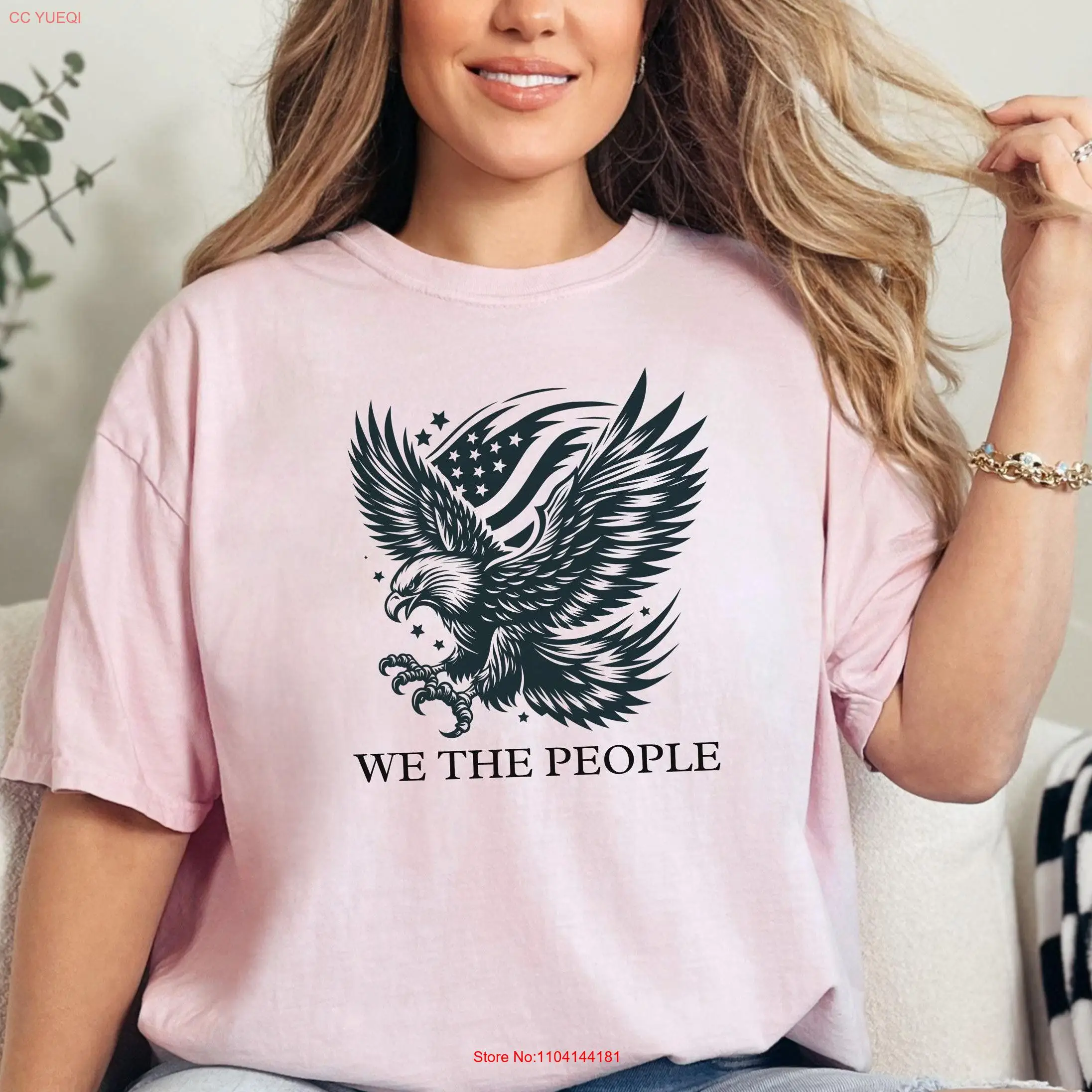 

We The People SweaT T Shirt American Flag Eagle USA Fourth Of July Red White And Blue Patriotic long or short sleeves