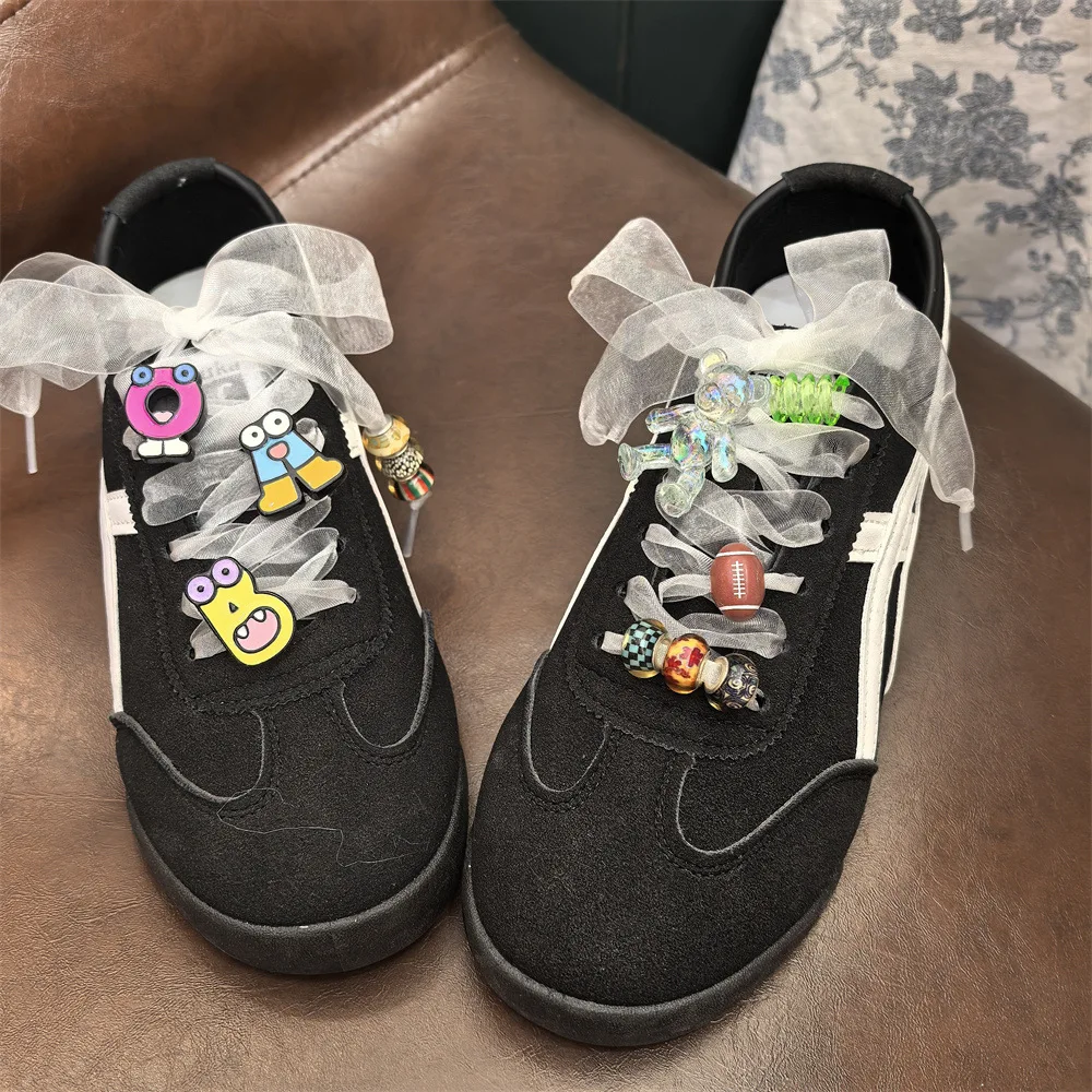 INS Style Playful & Cute Alphabet Shoe Charms - Smiley Face Dopamine Candy-colored Shoelace Decoration Accessories