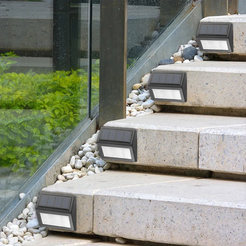 6 LED Solar Stair Lamp Outdoor Waterproof Solar Deck Light Garden Pathway Yard Patio Fence Steps Lights Wall Lamp Energy Saving