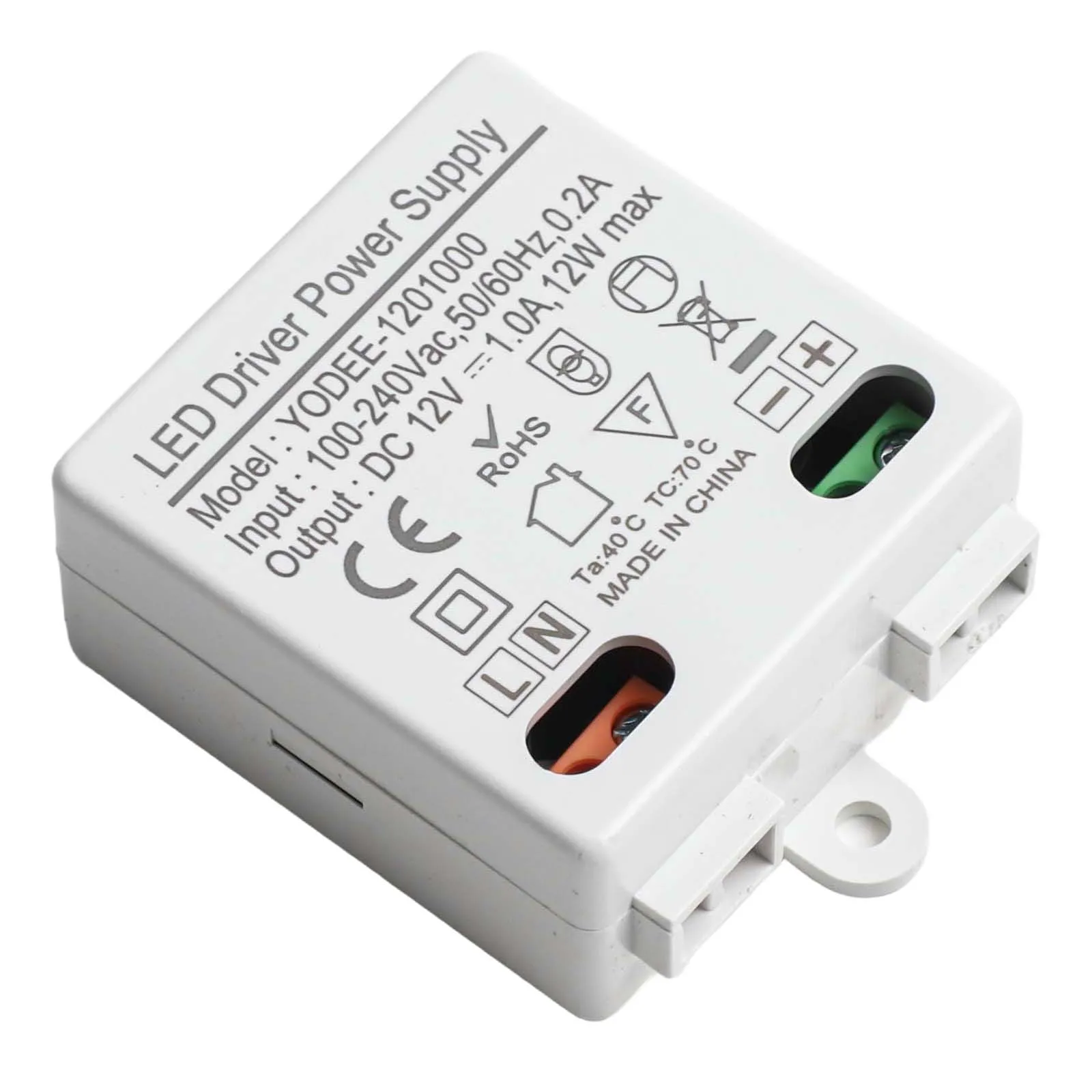 AC To DC Converter LED Power Supply Plastic Housing Short Circuit Protection Small And Flat Led Strip Lighting Driver