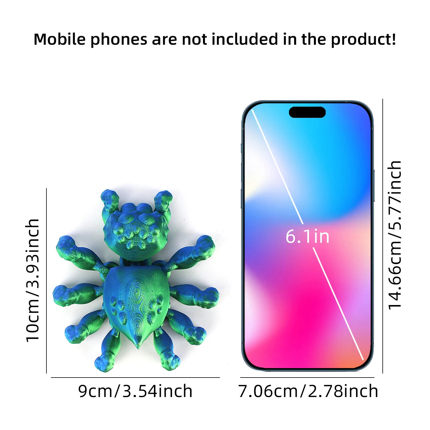 3D printed jumping spider, simulated animal model, joints movable